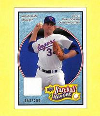 Nolan Ryan [Jersey Light Blue] #35 Baseball Cards 2008 Upper Deck Baseball Heroes Prices