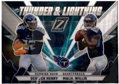 Derrick Henry , Malik Willis [Blue] #TL-DM Football Cards 2022 Panini Zenith Thunder and Lightning Prices
