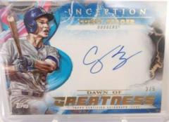 Corey Seager [Blue] #IDG-CS Baseball Cards 2023 Topps Inception Dawn of Greatness Autographs Prices