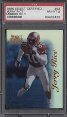 Jerry Rice [Mirror Blue] #62 Football Cards 1996 Select Certified Prices