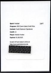 Hendon Hooker #YS-HHO Football Cards 2023 Panini Select Draft Picks Youth Explosion Signatures Prices