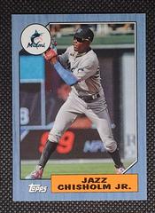 Jazz Chisholm Jr. [Blue] Baseball Cards 2022 Topps Mini 1987 Prices