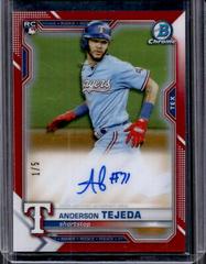 Anderson Tejeda [Red Refractor] #BCRA-AT Baseball Cards 2021 Bowman Chrome Rookie Autographs Prices