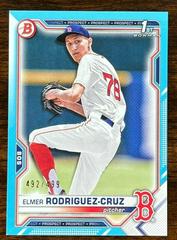 Elmer Rodriguez Cruz [Sky Blue] Baseball Cards 2021 Bowman Draft Prices