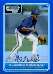 Alcides Escobar [Blue Refractor] Baseball Cards 2006 Bowman Chrome Prospects Prices