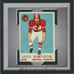 Jack Simpson #31 Football Cards 1959 Topps CFL Prices