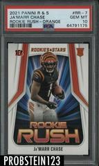 Ja'Marr Chase [Orange] #RR7 Football Cards 2021 Panini Rookies and Stars Rush Prices