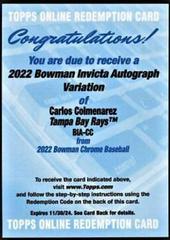 Carlos Colmenarez #BIA-CC Baseball Cards 2022 Bowman Chrome Invicta Autographs Prices