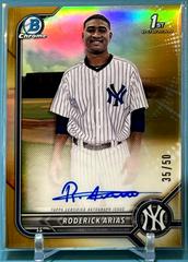 Roderick Arias [Gold Refractor] #CPA-RA Baseball Cards 2022 Bowman Chrome Prospect Autographs Prices