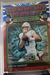 Justin Herbert [Red White Blue] #WT3 Football Cards 2021 Panini Contenders Optic Winning Ticket Prices