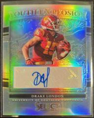 Drake London [Silver] #YE-DLO Football Cards 2022 Panini Select Draft Picks Youth Explosion Signatures Prices
