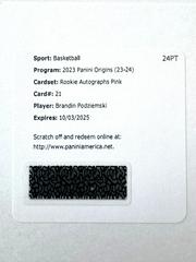 Brandin Podziemski [Pink] #21 Basketball Cards 2023 Panini Origins Rookie Autograph Prices