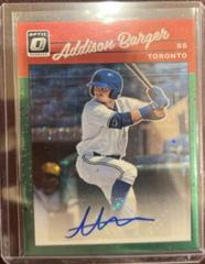 Addison Barger [Green Stars] Baseball Cards 2023 Panini Donruss Optic Retro 1990 Signatures Prices