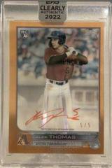 Alek Thomas [Orange] Baseball Cards 2022 Topps Clearly Authentic Autographs Prices