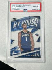 Zion Williamson #7 Basketball Cards 2019 Panini Clearly Donruss My House Prices