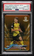 Christian Pulisic [Dribbling Gold Refractor] #25 Soccer Cards 2017 Topps Chrome UEFA Champions League Prices