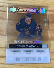 Connor McDavid #TA-CM Hockey Cards 2021 Upper Deck Credentials Ticket Access Acetate Prices