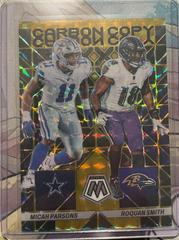 Micah Parsons, Roquan Smith [Gold] #CC-7 Football Cards 2023 Panini Mosaic Carbon Copy Prices