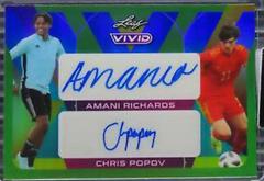 Amani Richards , Chris Popov [Green] Soccer Cards 2022 Leaf Vivid Dual Autographs Prices