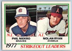 Strikeout Leaders [P. Niekro, N. Ryan] Baseball Cards 1978 O Pee Chee Prices