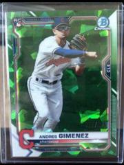 Andres Gimenez [Green] #12 Baseball Cards 2021 Bowman Chrome Sapphire Prices