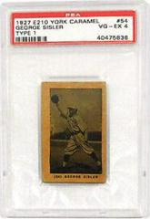 George Sisler #54 Baseball Cards 1927 E210 York Caramel Type 1 Prices