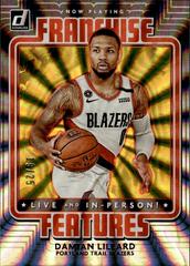 Damian Lillard [Yellow Laser] Basketball Cards 2020 Donruss Franchise Features Prices