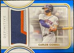 Carlos Correa [Blue] Baseball Cards 2022 Topps Definitive Jumbo Relic Collection Prices