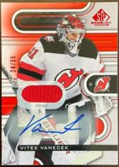 Vitek Vanecek [Red Autograph Jersey] #115 Hockey Cards 2022 SP Game Used Prices