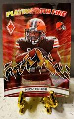 Nick Chubb [Lava] #PWF-6 Football Cards 2023 Panini Phoenix Playing with Fire Prices