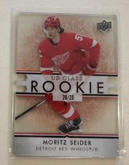 Moritz Seider [Red] Hockey Cards 2021 Upper Deck Ovation UD Glass Rookies Prices