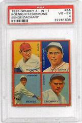 Benge, Fitzsimmons, Koenig, Zachary #9A Baseball Cards 1935 Goudey 4 in 1 Prices