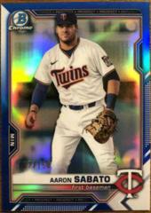 Aaron Sabato [Blue Refractor] #BDC-163 Baseball Cards 2021 Bowman Draft Chrome Prices