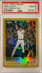 Derek Jeter [Gold Refractor] #1 Baseball Cards 2015 Topps Chrome Prices