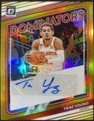 Trae Young [Gold] #DS-TRE Basketball Cards 2022 Panini Donruss Optic Dominators Signatures Prices