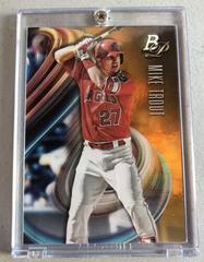 Mike Trout [Batting Orange] #49 Baseball Cards 2018 Bowman Platinum Prices