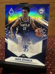 Jaden Springer [Blue] Basketball Cards 2021 Panini Chronicles Phoenix Rookie Autographs Prices