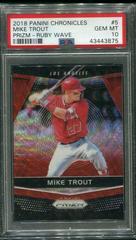 Mike Trout [Ruby Wave] #5 Baseball Cards 2018 Panini Chronicles Prizm Prices