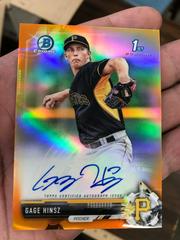 Gage Hinsz [Orange Refractor] Baseball Cards 2017 Bowman Chrome Prospects Autographs Prices