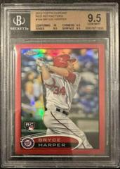 Bryce Harper [Hitting Red Refractor] #196 Baseball Cards 2012 Topps Chrome Prices