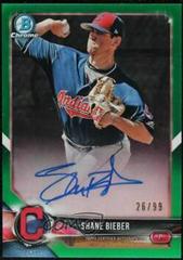 Shane Bieber [Green Refractor] Baseball Cards 2018 Bowman Chrome Prospects Autographs Prices