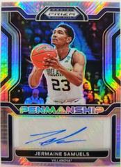 Jermaine Samuels [Hyper] #CP-JSA Basketball Cards 2022 Panini Prizm Draft Picks College Penmanship Autographs Prices