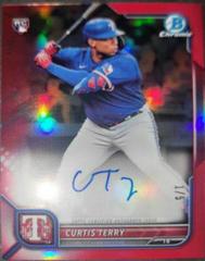 Curtis Terry [Red Refractor] Baseball Cards 2022 Bowman Chrome Rookie Autographs Prices