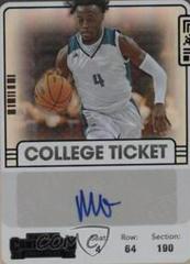 Mike Okauru [Black] #CT-MOK Basketball Cards 2022 Panini Chronicles Draft Picks Contenders College Ticket Autograph Prices
