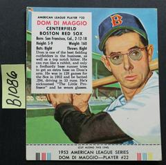 Dom DiMaggio Baseball Cards 1953 Red Man Tobacco Prices