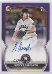 Spencer Arrighetti [Purple] #PPA-SA Baseball Cards 2023 Bowman Paper Prospect Autographs Prices