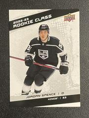 Jordan Spence #RC-6 Hockey Cards 2022 Upper Deck Rookie Class Prices