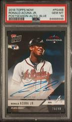 Ronald Acuna Jr. [Autograph Blue] #PS46B Baseball Cards 2018 Topps Now Postseason Prices