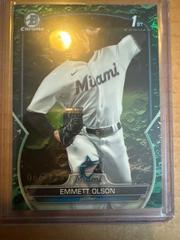 Emmett Olson [Aqua Lunar Crater] Baseball Cards 2023 Bowman Draft Chrome Prices