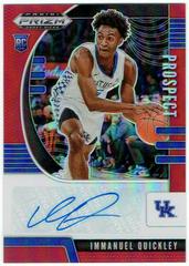 Immanuel Quickley [Red Prizm] Basketball Cards 2020 Panini Prizm Draft Picks Autographs Prices